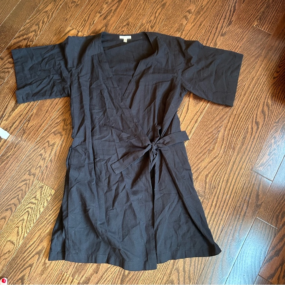 Eileen Fisher Linen Blend Wrap Dress